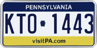 PA license plate KTO1443