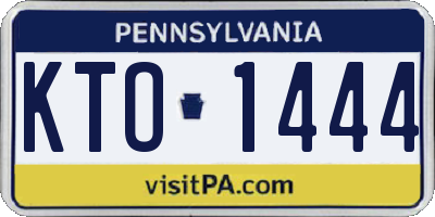 PA license plate KTO1444