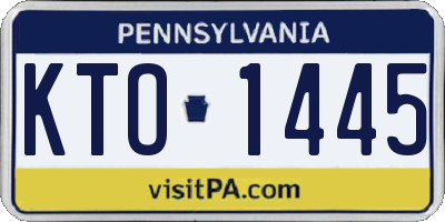 PA license plate KTO1445