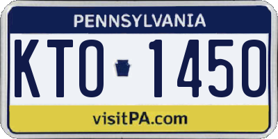 PA license plate KTO1450