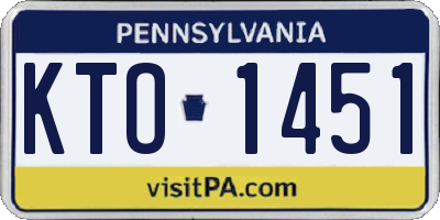 PA license plate KTO1451