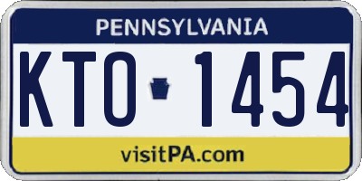 PA license plate KTO1454
