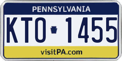 PA license plate KTO1455
