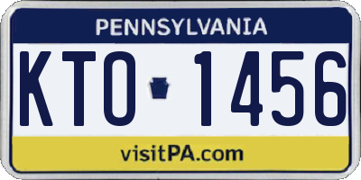 PA license plate KTO1456