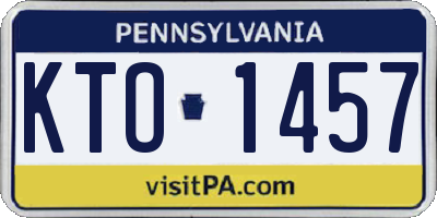 PA license plate KTO1457