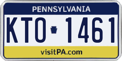 PA license plate KTO1461