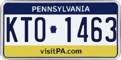 PA license plate KTO1463