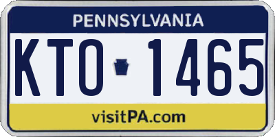 PA license plate KTO1465