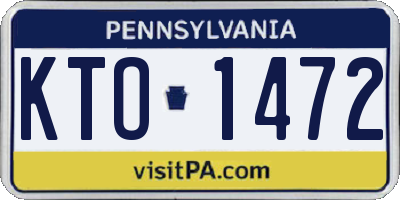 PA license plate KTO1472