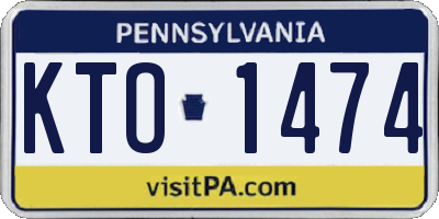 PA license plate KTO1474