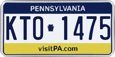 PA license plate KTO1475