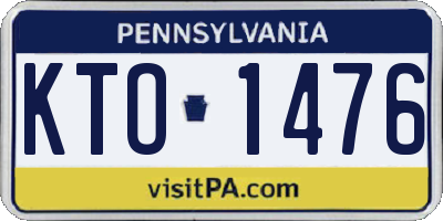 PA license plate KTO1476