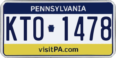 PA license plate KTO1478
