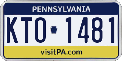 PA license plate KTO1481