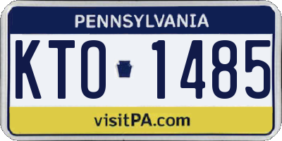 PA license plate KTO1485