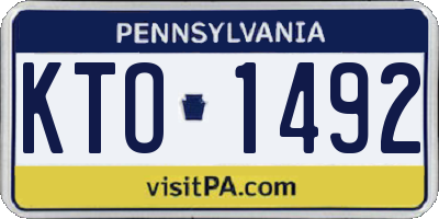 PA license plate KTO1492