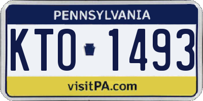 PA license plate KTO1493