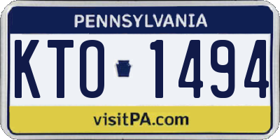 PA license plate KTO1494