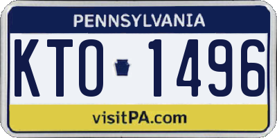 PA license plate KTO1496