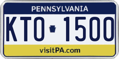 PA license plate KTO1500