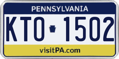 PA license plate KTO1502