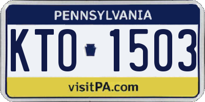 PA license plate KTO1503