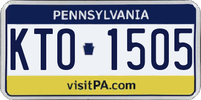 PA license plate KTO1505