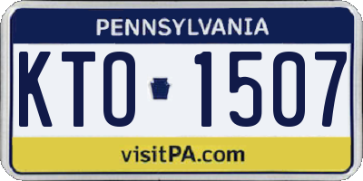 PA license plate KTO1507