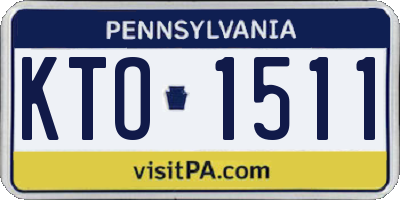 PA license plate KTO1511
