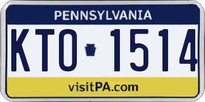 PA license plate KTO1514