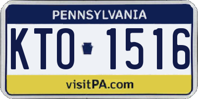 PA license plate KTO1516