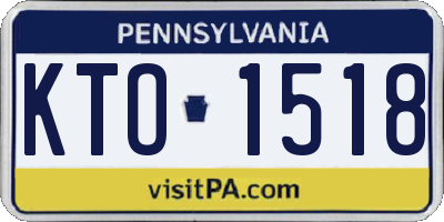 PA license plate KTO1518