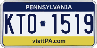 PA license plate KTO1519