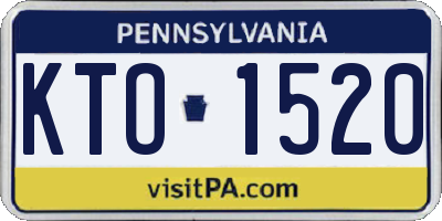 PA license plate KTO1520