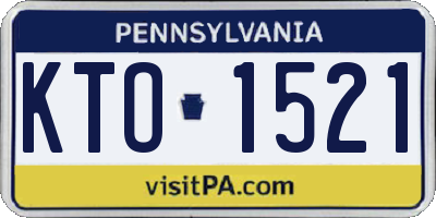 PA license plate KTO1521
