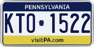 PA license plate KTO1522