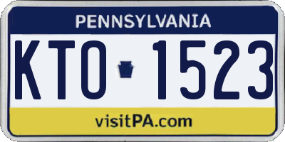 PA license plate KTO1523