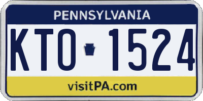 PA license plate KTO1524