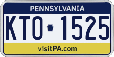 PA license plate KTO1525