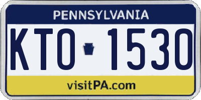 PA license plate KTO1530