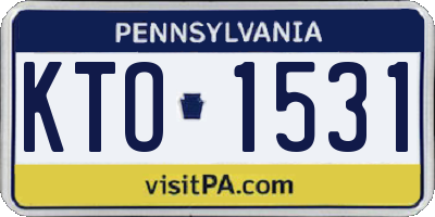 PA license plate KTO1531