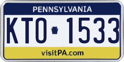 PA license plate KTO1533