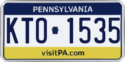PA license plate KTO1535