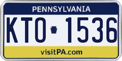 PA license plate KTO1536