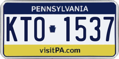 PA license plate KTO1537