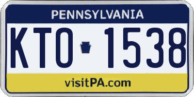 PA license plate KTO1538