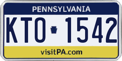 PA license plate KTO1542