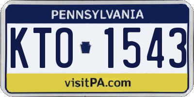 PA license plate KTO1543
