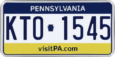 PA license plate KTO1545