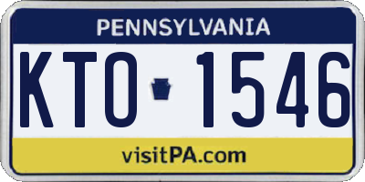 PA license plate KTO1546